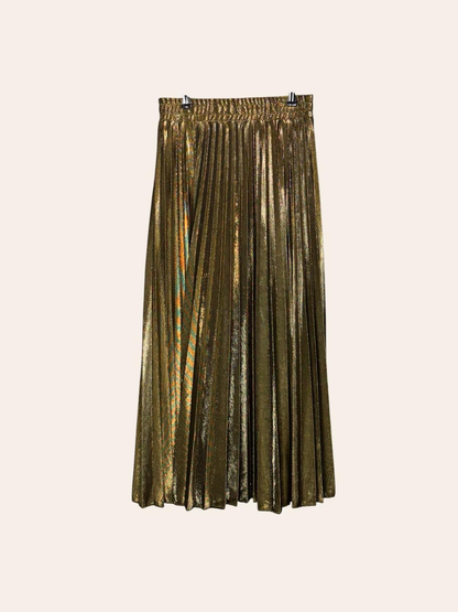 Z and I Gold Pleated Skirt