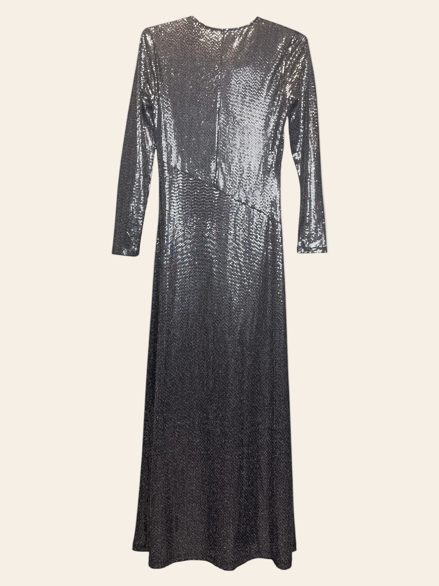 Bardot Silver Sequin Gown