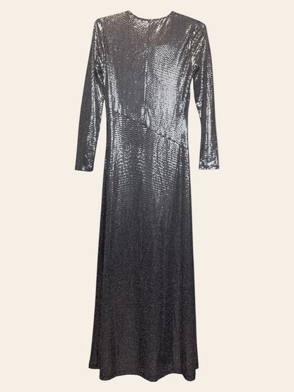 Bardot Silver Sequin Gown