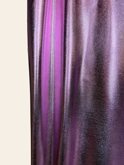 Fashion Nova Fuchsia Metallic Ruched Maxi Skirt