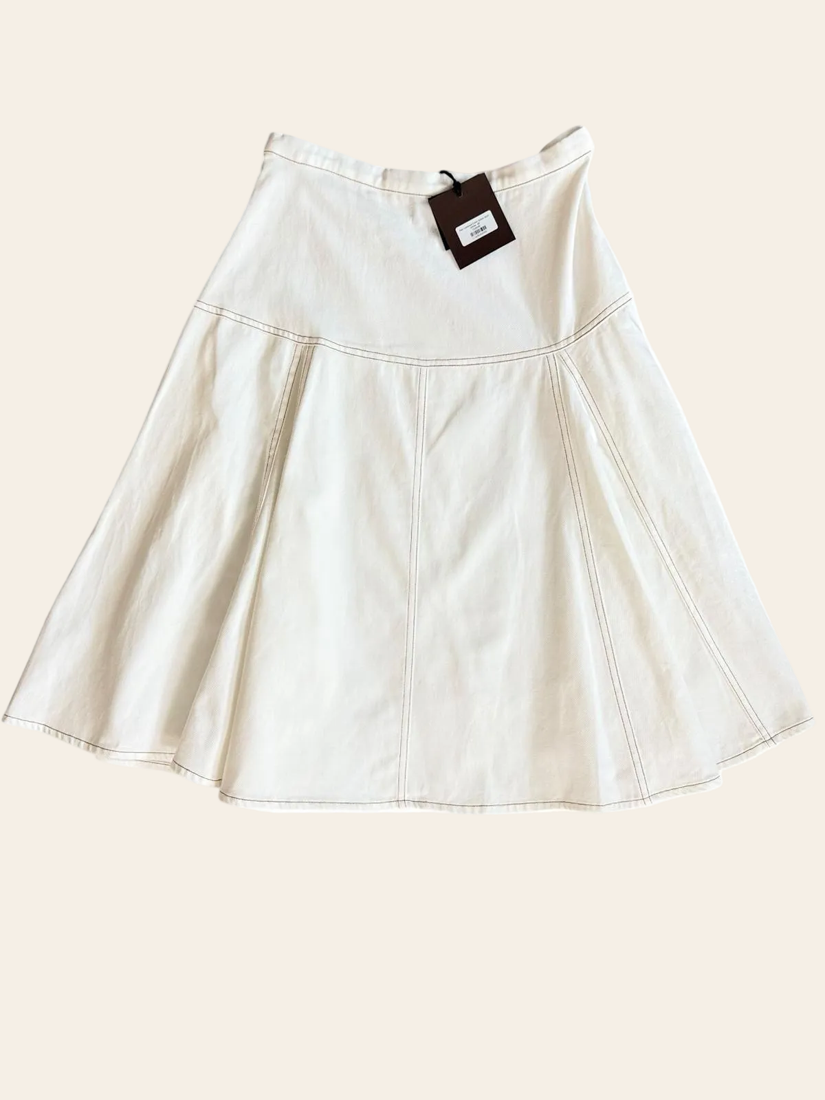Bamboo Flair Contrast Stitch Denim Skirt